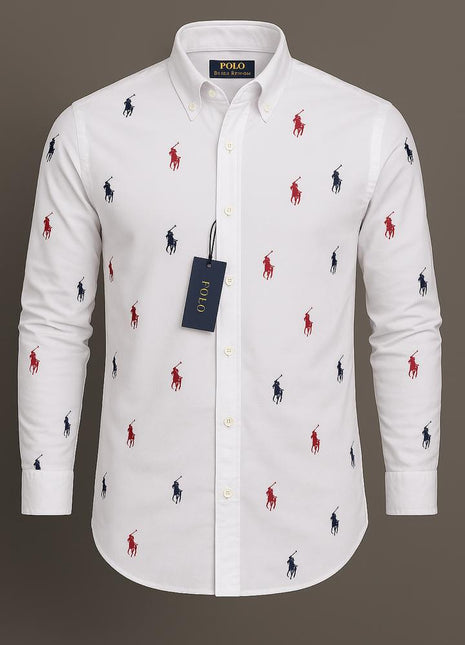 La Chemise Blanche à Motifs